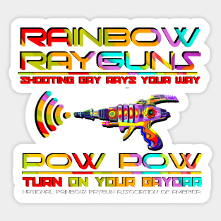 Rainbow - Raygun - Gaydar Sticker